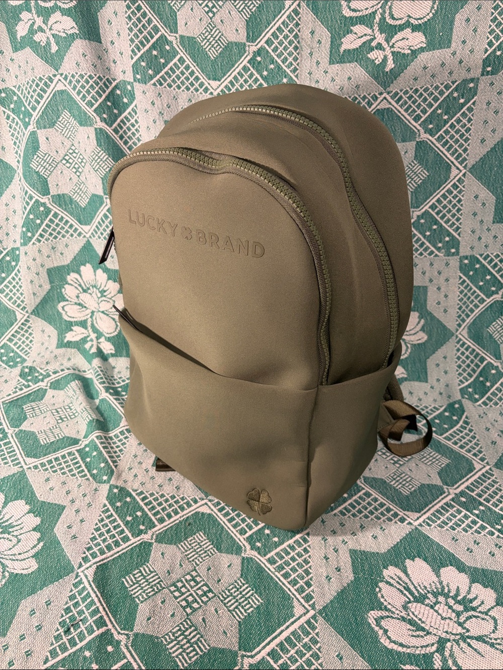 Lucky Brand Olive Backpack with Subtle Logo